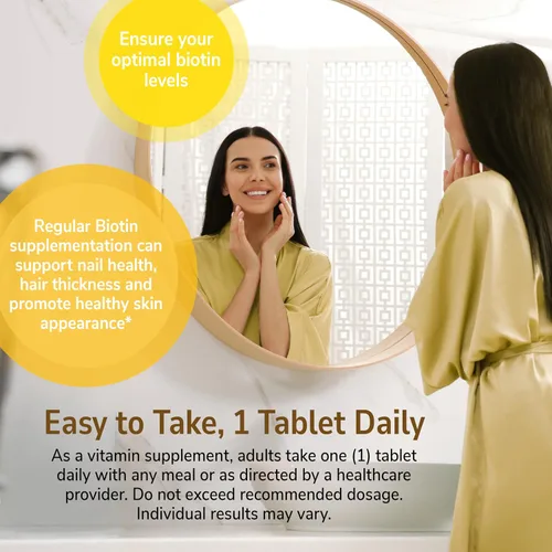 Vista 6 de 21st Century Tabletas de biotina, 10,000 mcg, sin sabor 120