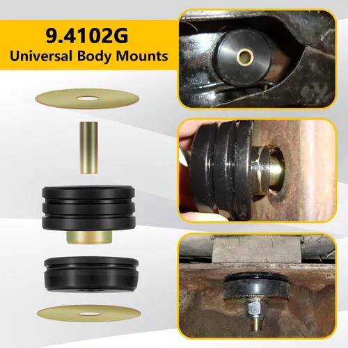 Vista 4 de 9.4102G - Cojinetes universales para montaje en el cuerpo, soportes y aisladores universales de poliuretano, incluyendo 4 arandelas, 2 fundas y 4