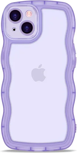 Vista 73 de Anuck Funda para iPhone 13 Pro con borde ondulado, diseño trasero transparente, agarre antideslizante, forma de marco rizado ondulado, a prueba