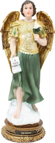 Vista 2 de DVDMATINEMOVIES - Estatua de resina de Arcángel San Gabriel, varios tamaños, material de resina, arcángel San Gabriel, decoración del hogar
