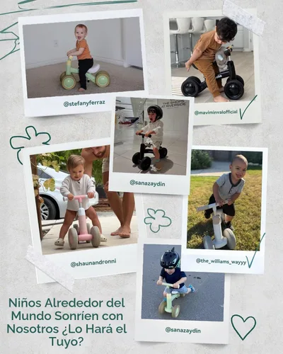 Vista 6 de Babelio Bicicleta de equilibrio para bebés de 1 año, asiento ajustable y 4 Verde oliva
