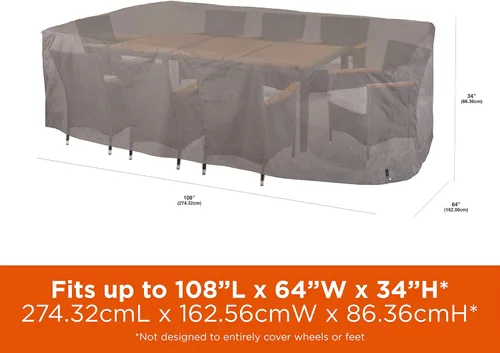 Vista 2 de Modern Leisure 3005 Garrison - Funda impermeable para mesa y sillas, rectangular