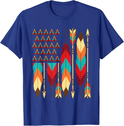Vista 24 de Native American Bandera - Camiseta de veteranos indígenas del Mes del Orgullo, Negro, S