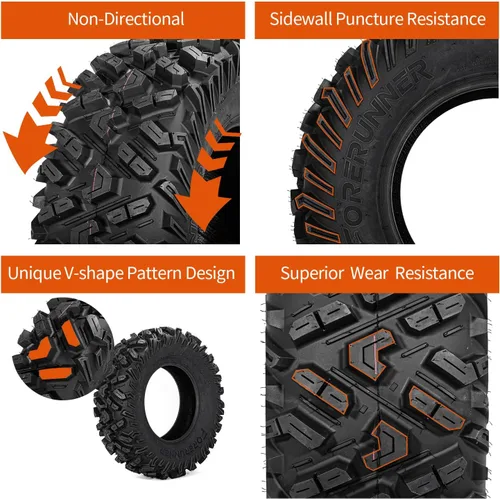 Vista 5 de FORERUNNER - Neumáticos ATV 25x8-12, todo terreno, 6PR 25x8x12, ATV, UTV, Trail Mud Sand Off-Road (paquete de 2, sin cámara) FORERUNNER 6PR
