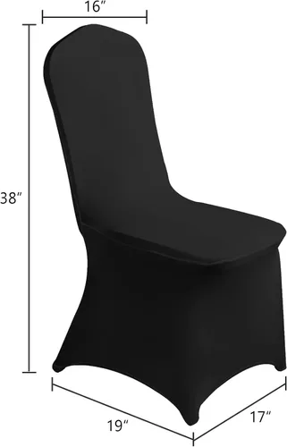 Vista 3 de SUPERO Funda impermeable de poliéster y elastano para silla (100 unidades, color negro) - Fundas elásticas para sillas de comedor, protector