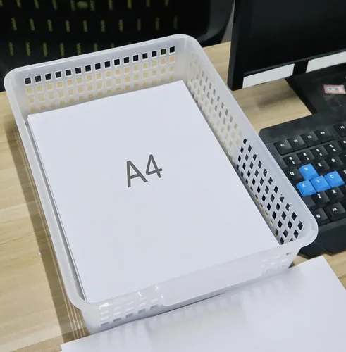 Vista 9 de Paquete de 6 cestas de almacenamiento de papel A4, bandejas de almacenamiento transparentes