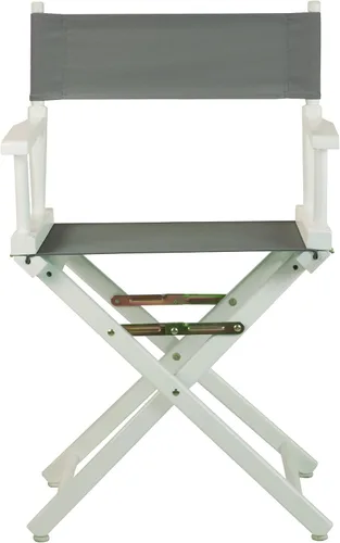 Vista 7 de Casual Home - Silla de director de 18.0 in, marco blanco con lona gris