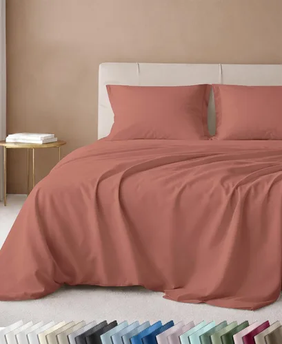 Vista 8 de California Design Den Juego de sábanas tamaño King, 100% algodón, sábanas lujosas de 600 hilos con bolsillo profundo, ropa de cama duradera con 16