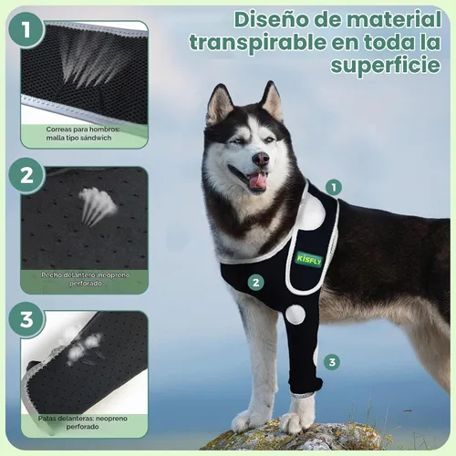 Vista 2 de Protector de codo para perro, manga delantera para codo y hombro, M