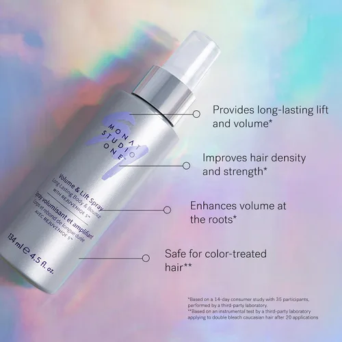 Vista 4 de MONAT Revive sistema de volumen – Set potenciador de volumen para el cabello con champú Revive acondicionador voluminizador y spray de volumen