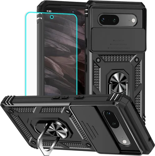 Vista 24 de HNHYGETE Funda para Pixel 6a con protector de pantalla HD, soporte giratorio de grado militar de 360° (resistente) a prueba de golpes para Google