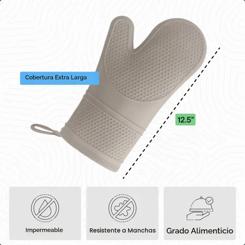 Vista 4 de GORILLA GRIP - Juego de guantes de horno de silicona suave sin BPA, guantes de cocina resistentes al calor e impermeables, forro de algodón grueso