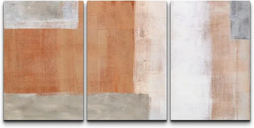Vista 175 de wall26 Lienzo enmarcado para pared, juego de arte de acuarela pastel, paisaje rural, ilustraciones con formas abstractas, arte moderno, decorativo