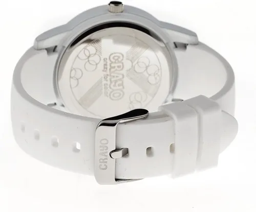 Vista 3 de Crayo Reloj de silicona blanco CR2001 Festival para mujer, BlancoMulticolor, Reloj de cuarzo