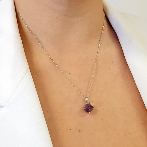 Vista 94 de Juego de joyas de piedras preciosas crudas reales con plata de ley 925 chapada en oro real, collar y aretes de piedra natal, regalo para ella por