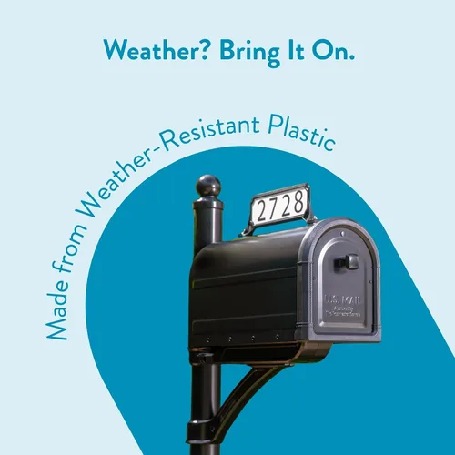 Vista 5 de Architectural Mailboxes 3460B Manhattan - Placa de dirección pequeña, color negro High-visibility, 2-sided in rust-proof plastic with UV-resistant