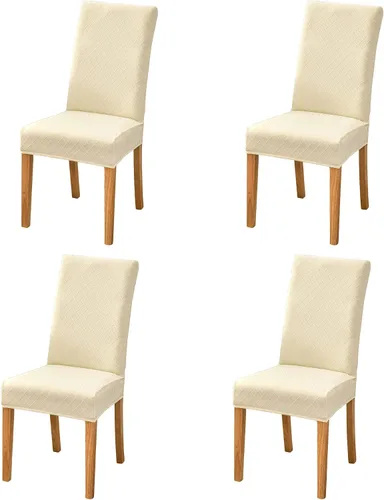Vista 13 de SoulFeel Juego de 4 fundas para sillas de celosía, extraíbles y lavables, elásticas de elastano jacquard Parsons para silla de comedor, fundas