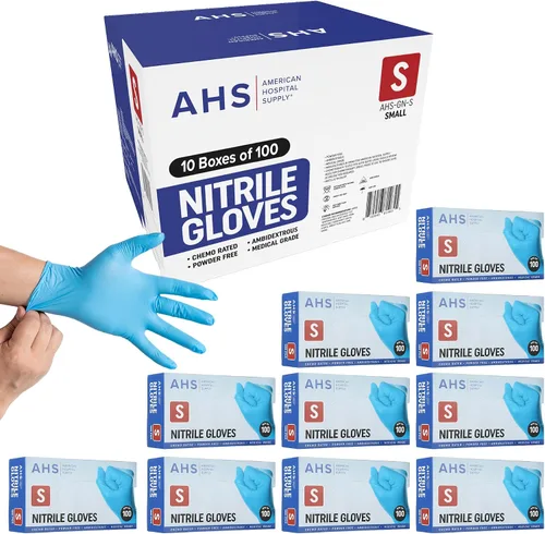 Vista 9 de American Hospital Supply Guantes de nitrilo, paquete de guantes de quimioterapia, sin polvo, de grado médico, guantes de examen Industrial