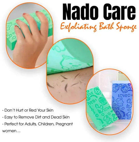 Vista 3 de Esponja exfoliante de baño, exfoliante de spa, esponja de ducha corporal de baño, removedor de esponja de piel muerta para adultos, bebés, mujeres
