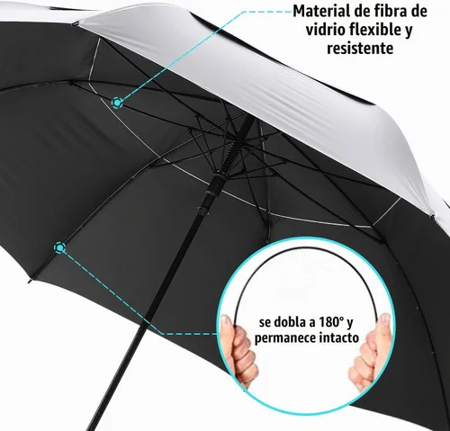 Vista 5 de G4Free Paraguas enorme de golf con protección UV, apertura automática, resistente al viento, paraguas de gran tamaño, extra grande, ventilado, doble