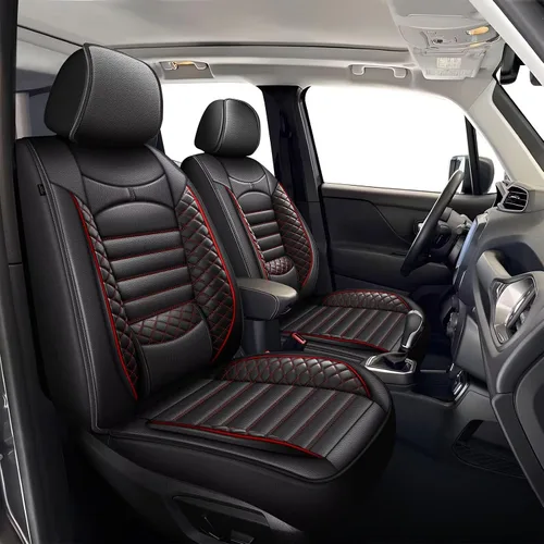 Vista 30 de Fundas de asiento de auto para Ford Fusion 2010-2020: juego completo de fundas protectoras de asiento impermeables de piel sintética compatible
