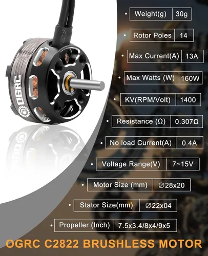 Vista 5 de OGRC C2822 Motor sin escobillas 1400KV RC Modelos Motor sin escobillas para SCX24 C10 JLU Deadbolt Gladiator Bronco Crawler Car