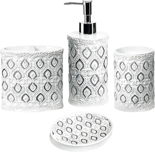 Vista 65 de Zahari Home Capri - Juego de toallas de baño de 3 piezas, toalla de baño, toalla de mano y toalla facial, decoración moderna, hermoso diseño único