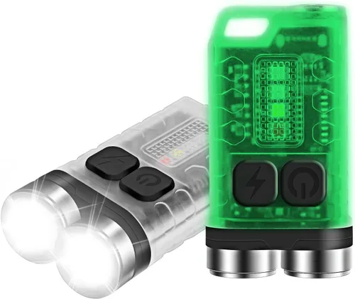 Vista 9 de BORUIT V3 Linterna EDC Pequeña y Potente con Luz Roja UV y Azul, Altos Lúmenes 900LM, Carga USB-C, Mini Linterna de Bolsillo y Llavero - 12 Modos