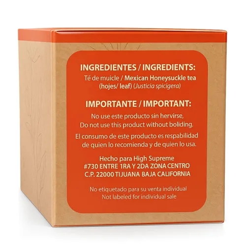 Vista 3 de Muicle Té (Mexican Honeysuckle Herbal Tea) – 25 bolsas de té – 100% natural, vegano, sin OMG – Infusión tradicional de hierbas mexicanas – Sin