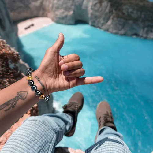 Vista 8 de Tiger Eye Bracelet men womenanti-anxiety courage and determination bracelet Black Obsidian Bead Triple Protection Bracelet Jewelry Genuine Crystal