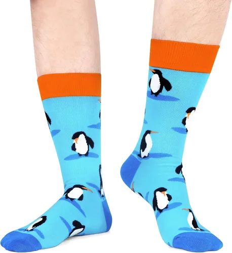 Vista 5 de WeciBor - 12 pares de calcetines de algodón peinado para hombre con diseños divertidos y locos, tamaño 7-10/10-13/13-15 Negro/Azul/Verde/Multicolor