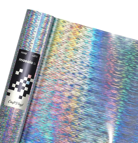 Vista 18 de VViViD Mosaic+ Vinilo para manualidades (holográfico cepillado azul, 1 x 5 pies)