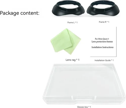 Vista 7 de Miopía Gafas Espaciador Anillos Marcos para Meta Quest 3 VR Auricular Lente Resistente A Los Arañazos Protector Miopía Gafas Parachoques