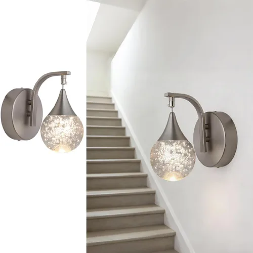 Vista 12 de Aplique de pared de luna para interiores, lámpara de pared de cristal, moderna, regulable, luz LED de pared para dormitorio, baño, sala de estar