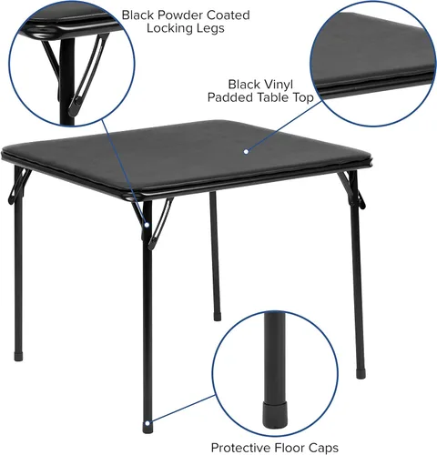 Vista 3 de Flash Furniture Mindy Kids - Juego de mesa y sillas plegables de 3 piezas para guardería y aulas, juego de mesa de actividades y sillas para niños