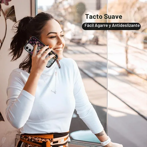 Vista 5 de Elegante funda de teléfono con diseño de gato Marie compatible con iPhone 11, funda de encaje dorado para iPhone, a prueba de golpes, rosa fucsia