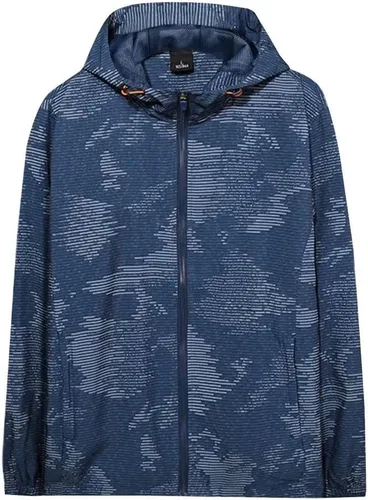 Vista 2 de LONGBIDA Sudadera ligera con capucha rompevientos para hombre