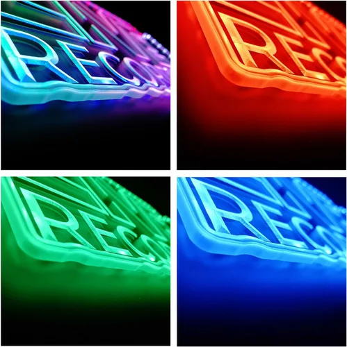 Vista 4 de ADVPRO Grabación en vivo en el aire RGB Dynamic Glam LED Sign - Forma de corte a borde - Decoración de pared inteligente 3D - Iluminación dinámica