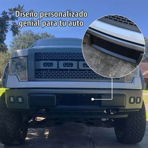Vista 3 de Insertos de parrilla compatibles con F150 2009-2014, parrilla frontal de aluminio macizo billet (negro)