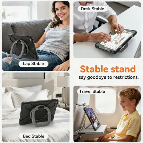 Vista 5 de Funda para iPad de 10.2 pulgadas de 9ª generación 2021 / 8ª generación 2020 / 7ª 2019, funda a prueba de golpes para niños con protector