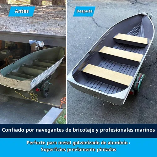 Vista 3 de TotalBoat Pintura de aluminio para lanchas, barcos bajos, botes, botes anfibios, barcos Jon y pontones (Verde Ejército, Quart)