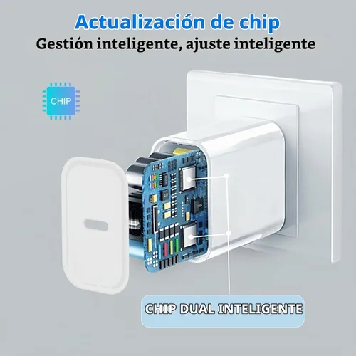 Vista 4 de Cargador de iPhone de 25 W, paquete de 2 adaptadores de carga rápida USB C de 25 W PD de pared con 2 cables tipo C a Lightning de 10 pies de largo