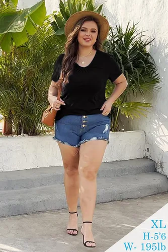 Vista 2 de WIHOLL Camisetas de verano con cuello en V y manga corta para mujer