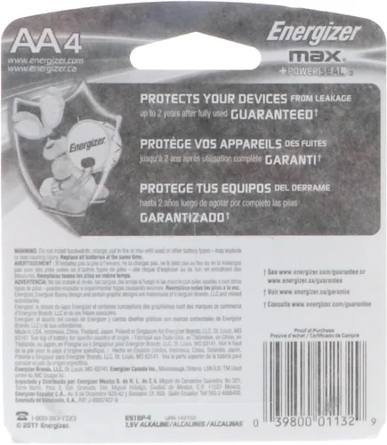 Vista 2 de Energizer Paquete de 2 pilas alcalinas AA E91BP-4 por paquete