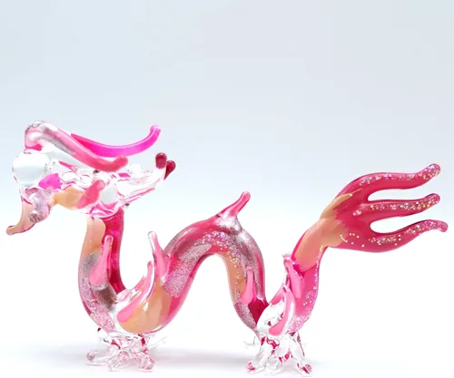 Vista 12 de Figuras artísticas de cristal soplado a mano en miniatura de dragón, animales de fantasía, regalo coleccionable, decoración del hogar, 3 pulgadas