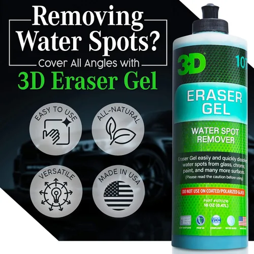 Vista 5 de 3D Eraser Gel Removedor de manchas de agua en gel – Fórmula de gel ácido para manchas de agua dura y depósitos minerales – Seguro para pintura