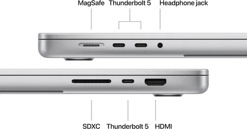 Vista 4 de Apple MacBook Pro 2024 con chip Apple M4 Max de 16 pulgadas. 36 GB de RAM, almacenamiento SSD de 1 TB, plata (renovado)