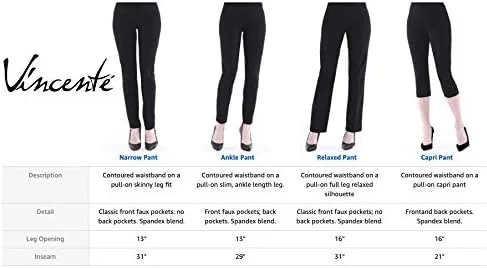 Vista 6 de Pantalones elásticos Vincenté para mujer con pierna recta y bolsillo frontal