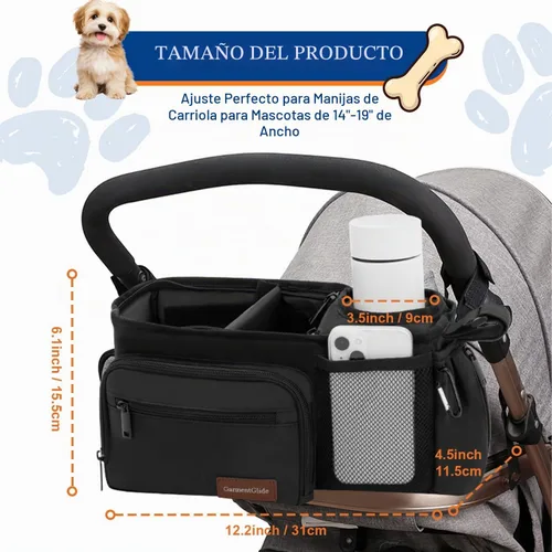 Vista 2 de Bolsa de cochecito para perros que se adapta a asas de 14 a 19 pulgadas