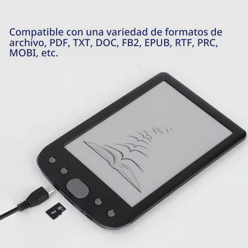 Vista 5 de Ereader 6In 800X600 HD pantalla de tinta lector de libros electrónicos con estuche y película, 8Gb 512Mb Abs E lector compatible con 32Gb Tf tarjeta